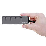 USB hub Acasis H080S на 4 порти USB 3.0 з кнопками вимикання (Сріблястий), фото 4