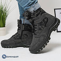 Зимові чоловічі черевики колір хакі, фото 3