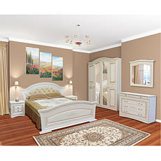 Модульна спальня із патиною Ніколь біла з фасадом біле дерево