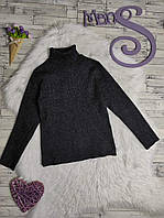 Детская водолазка Zara для девочки свитер черная с люрексом Размер 122