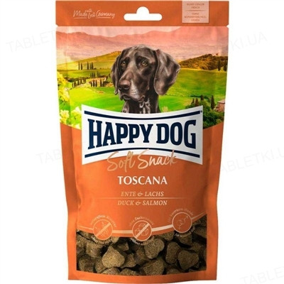 Soft Snack Toscana 100g м'які закуски для собак середніх та великих порід з качкою та лососем