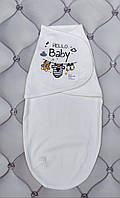 Пеленка-кокон, европеленка для новорожденных Hello Baby трикотаж, на липучке