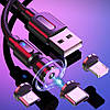 Магнітний кабель micro USB для зарядки 360°+180° Фіолетовий, 1 метр, 2.1A, фото 4