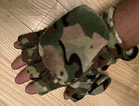 Перчатки-варежки флисовые камуфлированные "мультикам" (multicam)