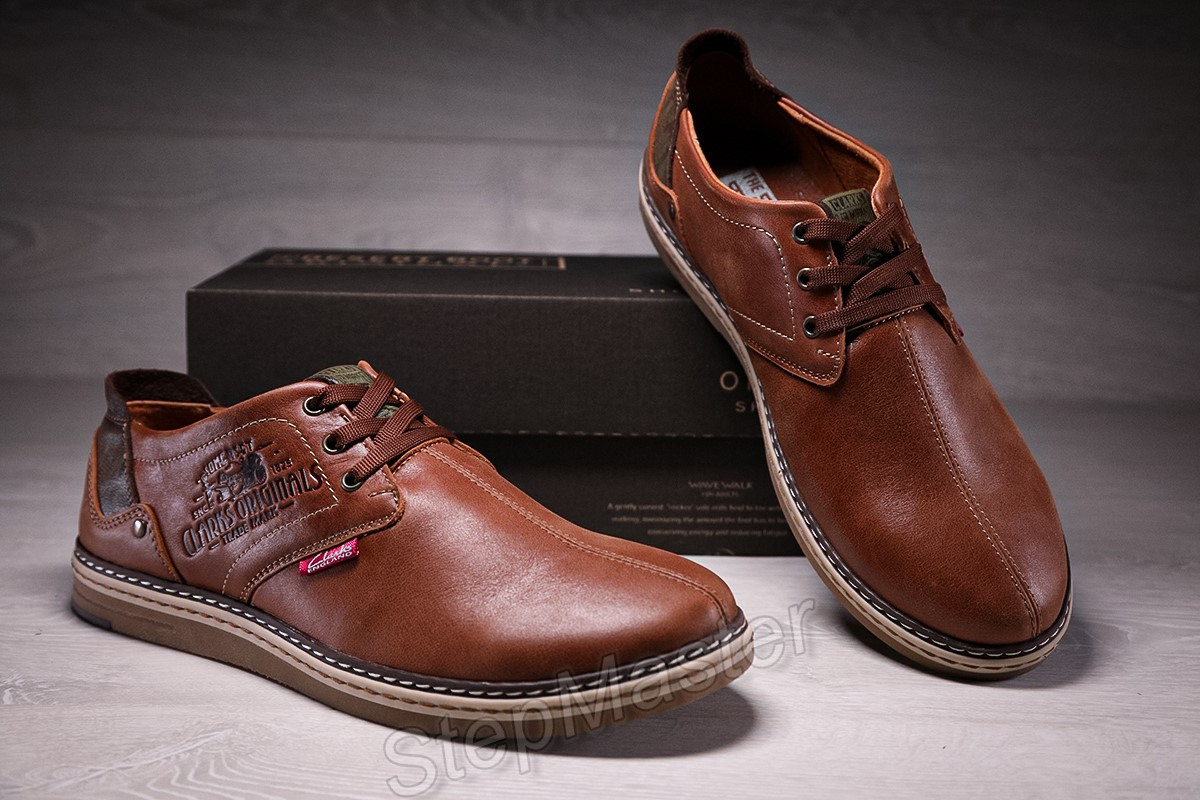 Кожані чоловічі туфлі clarks desert boot