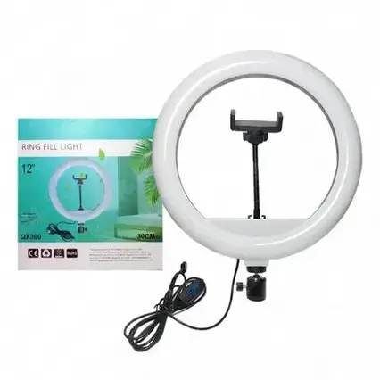 Селфі-кільце світлодіодне Ring Fill Light QX-300 30 см 184478 для блогера, фото 1