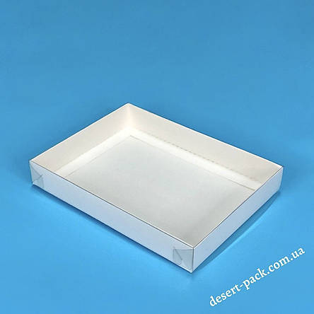 Коробка для пряників, печива 200х150х30 мм (10 шт.) з прозорою кришкою, фото 2