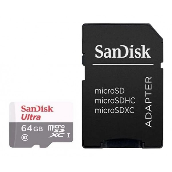 Карта памяти 64ГБ Class 10 microSDXC SanDisk Ultra SDSQUNR-064G-GN3MA - фото 1 - id-p477951301