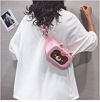 Силиконовая сумочка на пояс (бананка) Медвежонок Zeblaze Vibe 3 21*11*5 см Розовый (Quncle-3)