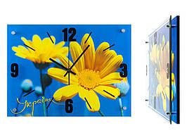 Годинник настінний Montre Україна Квітка соняшника 28x38 см Скло Тихий хід (18135)
