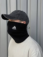 Баф чоловічий зимовий Adidas (Адідас) чорний утеплений | Чоловічий шарф-бафф теплий на флісі ТОП якості