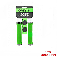 Грипси керма з гумовим зеленим покриттям 130 мм Greys GR17520 ручки для велосипеда для керма з гумовим
