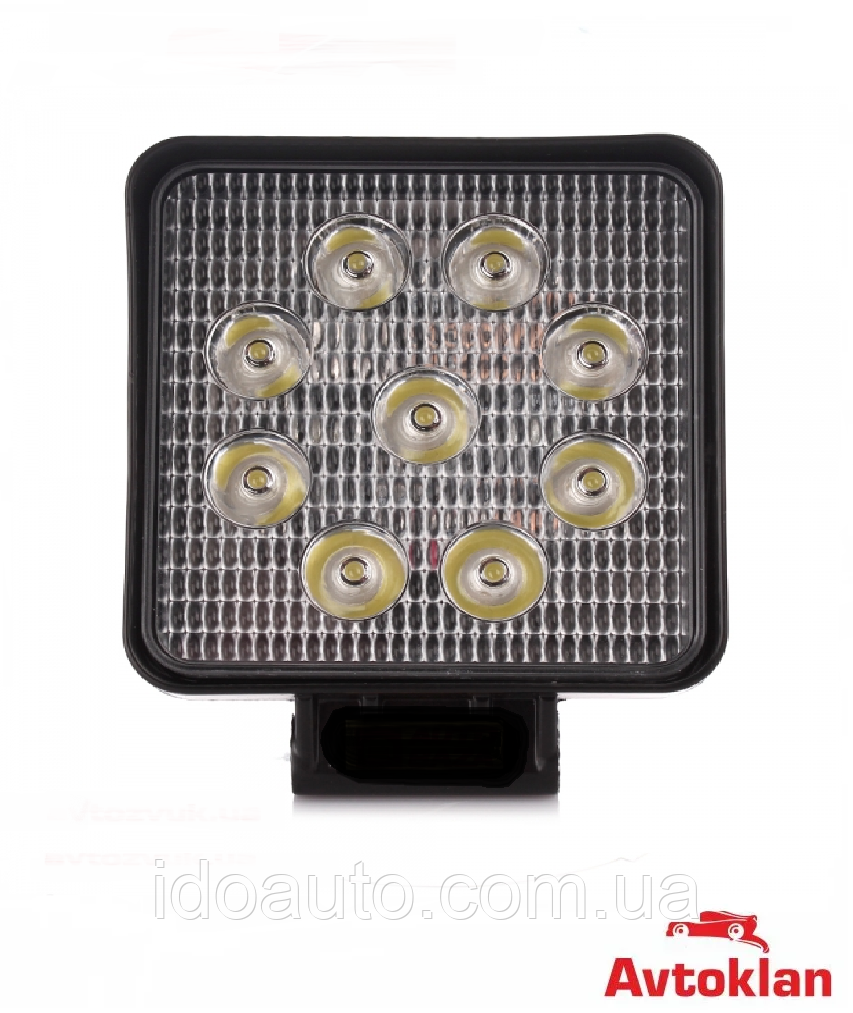 Додаткові світлодіодні фари LED Белавто (9шт.*3w) EPISTAR Spot LED квадратна (40шт./в ящ.)