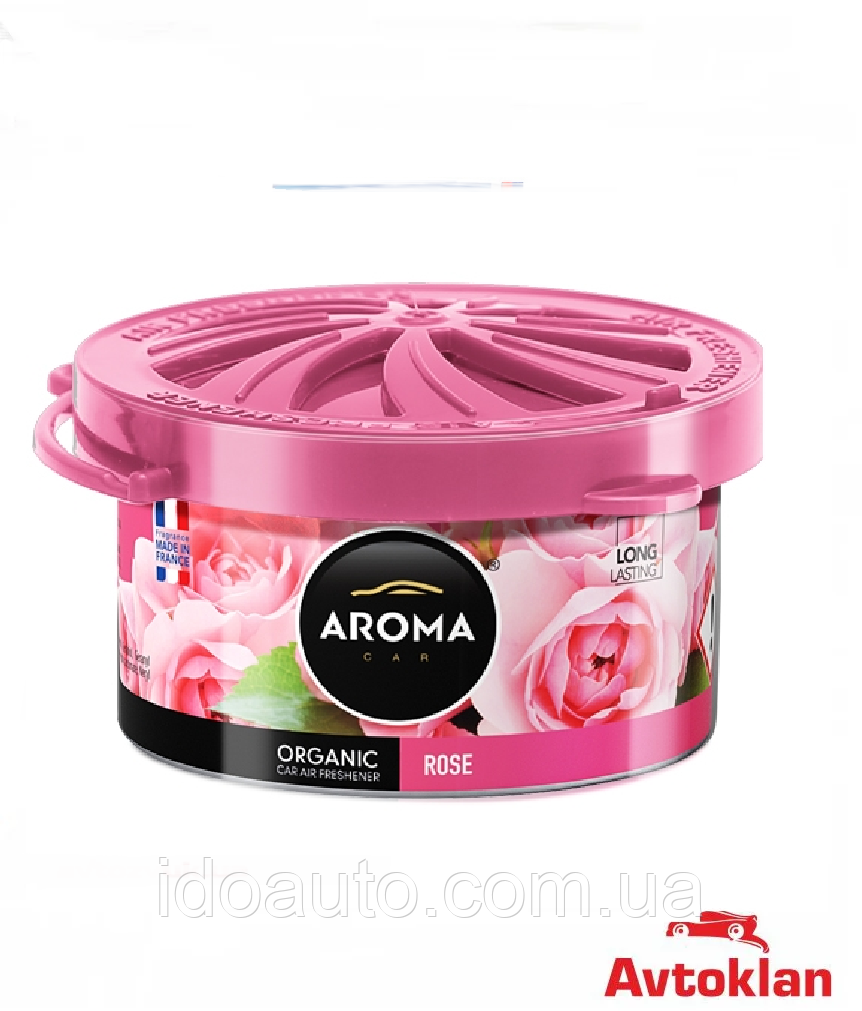 Автомобільний ароматизатор в машину Aroma Car Organic пахучка для авто 40g - ROSE (48шт.)