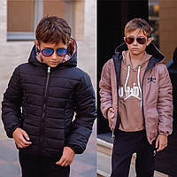 Трендовая двухсторонняя демисезонная куртка для мальчика "Jordan", размеры на рост 110 - 134
