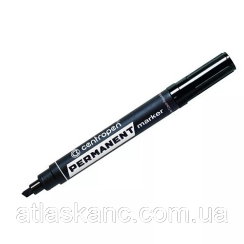 Маркер перманентний Centropen 8576 клинуватий чорний 5 шт.