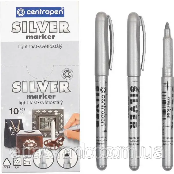 Маркер декоративний, entropen silver 2690 срібло