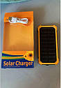 Портативний зовнішній акумулятор на сонячній батареї Power Bank Solar 20 000 мАч заряджений 2 USB чорн, фото 3