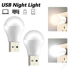 USB LED лампочка Міні підсвітка-нічник для читання в темряві для ноутбука, комп’ютера, фото 3