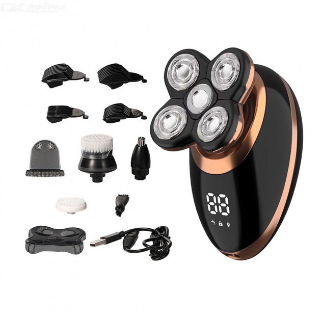 Електробритва для чоловіків роторна для вологого і сухого гоління з плаваючими головками і триммером VGR V-316