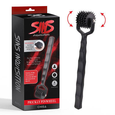 Коліщатка для еротичного грубого масажу чорного кольору Chisa Prickly Pinwheel Talla