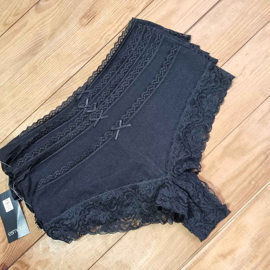 Комплект жіночих трусиків із 5 штук, розмір S/M, колір чорний