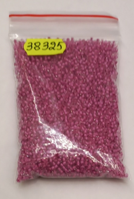 Бісер 10/0, колір No38325 (уп.50 грамів) фуксія прозорий, пофарбований усередині