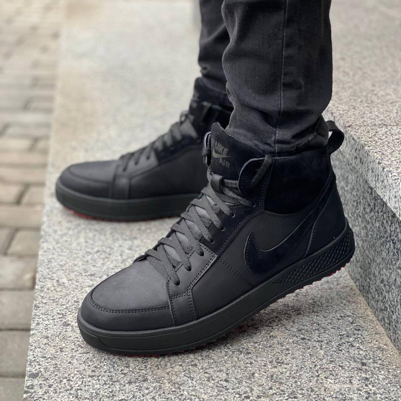 Зимние кожаные кроссовки на меху Nike Air Force Winter