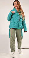 Куртка жіноча демісезонна бірюзова код П476