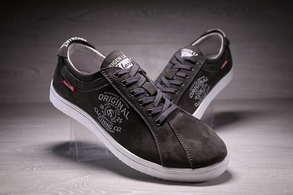 Кеди кросівки чоловічі шкіряні Clarks Nubuck Grey