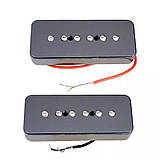 Пара чорних синглів P 90 датчики Alnico для електрогітари Fender Gibson Cort Ibanes Shur LTD ESP, фото 3