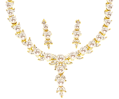 Набір Xuping Позолота 18K Сережки Кольє "Елегантність перлів" довжина кольє 41,5см х 6-8мм