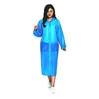 Плащ-дождевик Adult Raincoat One Size виниловый многоразовый голубой