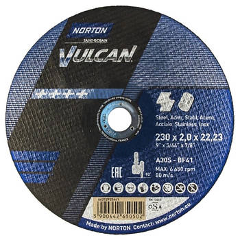 Диск відрізний Norton Vulcan Ø230 х 2.0 х 22.23 мм
