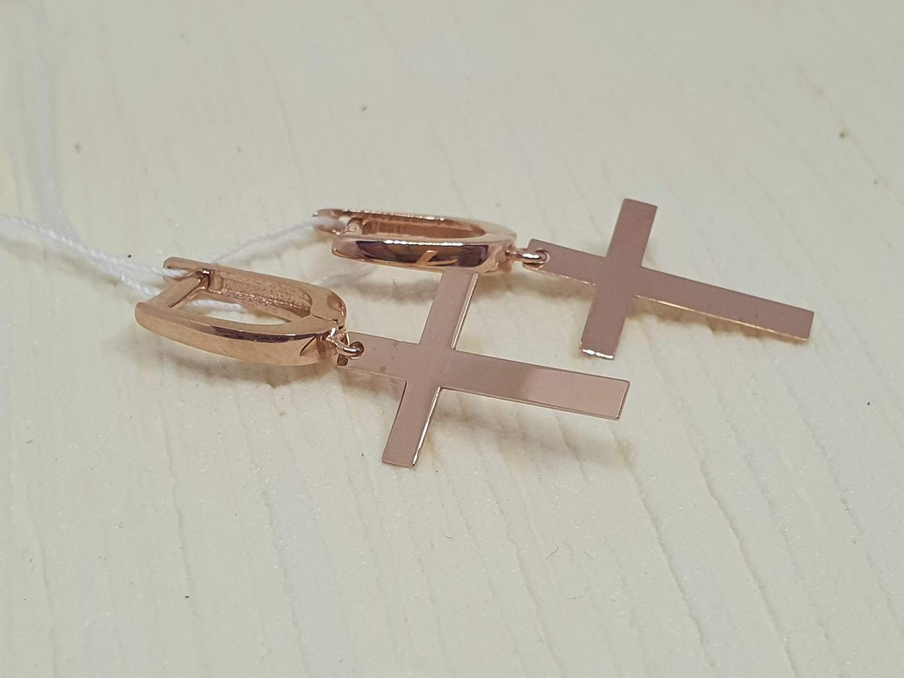 Золоті сережки Хрестики.   210180