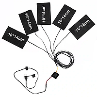 USB гибкие нагревательные элементы в одежду (5 элементов) Черный