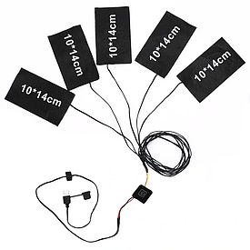 USB гнучкі нагрівальні елементи в одяг (5 елементів) Чорний