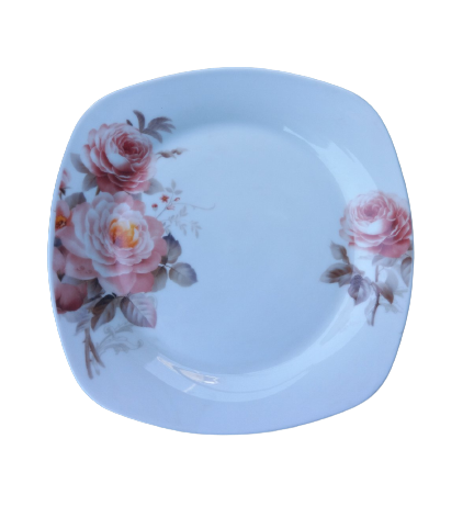 Тарілка фарфор 20 см. Корейська троянда, фото 1