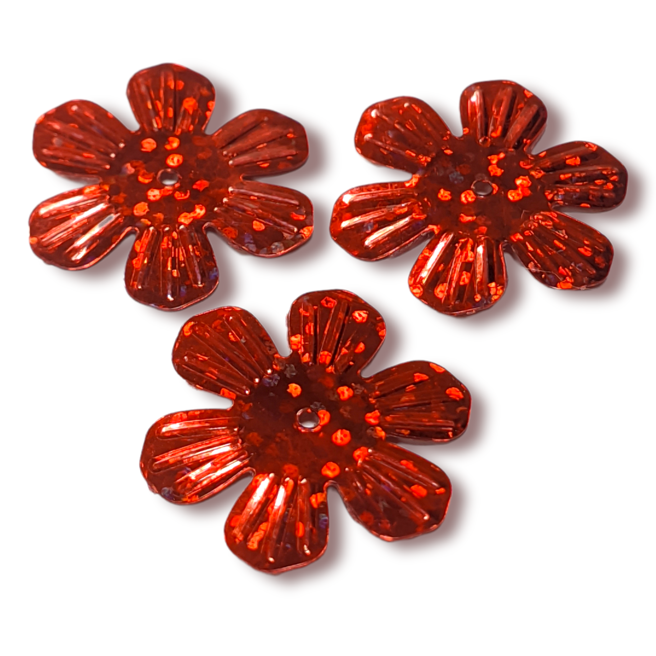 Паєтки квіточка 24 мм 25 г Червоний, фото 1