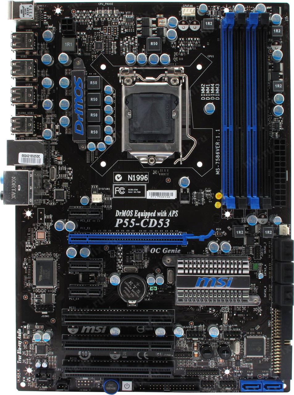 НАДІЙНА ТОПОВА ПЛАТА LGA116 MSI P55-CD553 (МS-7586) на P55 чіпсеті, DDR3 з Німеччини з ГАРАНТІЄЮ S 1156