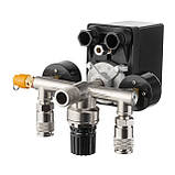 Пресостат 380В в зборі 10 bar (пресостат, редуктор, 2 манометра, запобіжний клапан, два виходи) ТАТА, фото 2