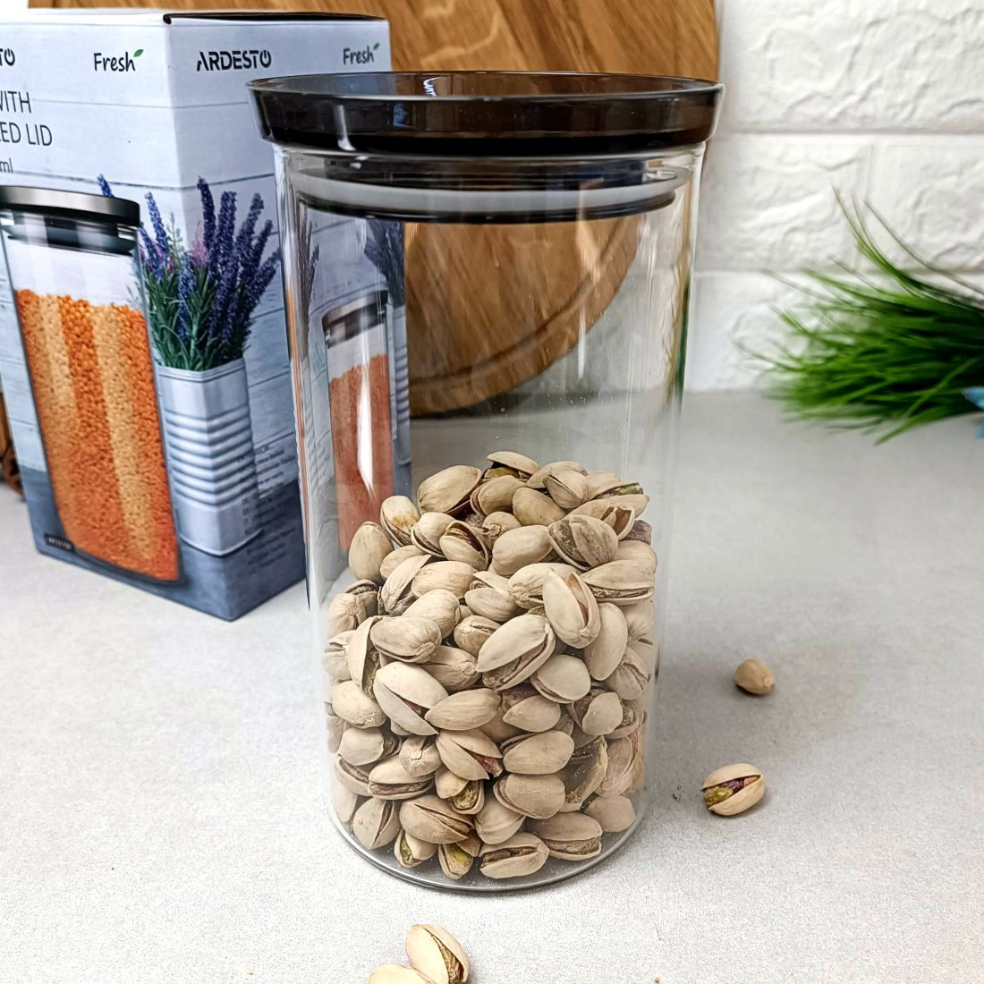 Скляна банка для зберігання із пластиковою кришкою 1150ml Ardesto