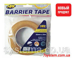 Двостороння клейка стрічка HPX BARRIER TAPE для паро - гідро бар'єрів, 30 мм x 25 м, 220 мкм, прозорий, фото 4
