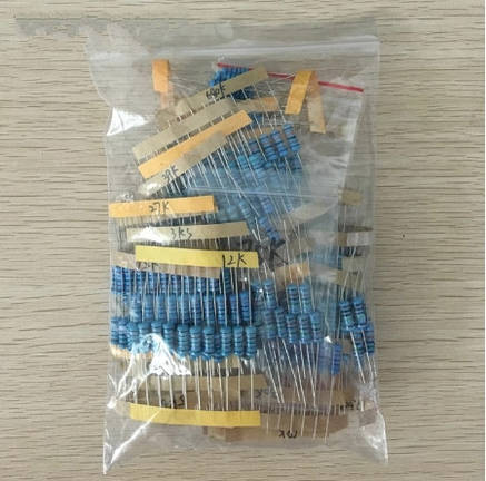 Комплект решісторів 300 шт./лот 1Вт 1% 30 значень x 10 шт. 1K - 1M, фото 1