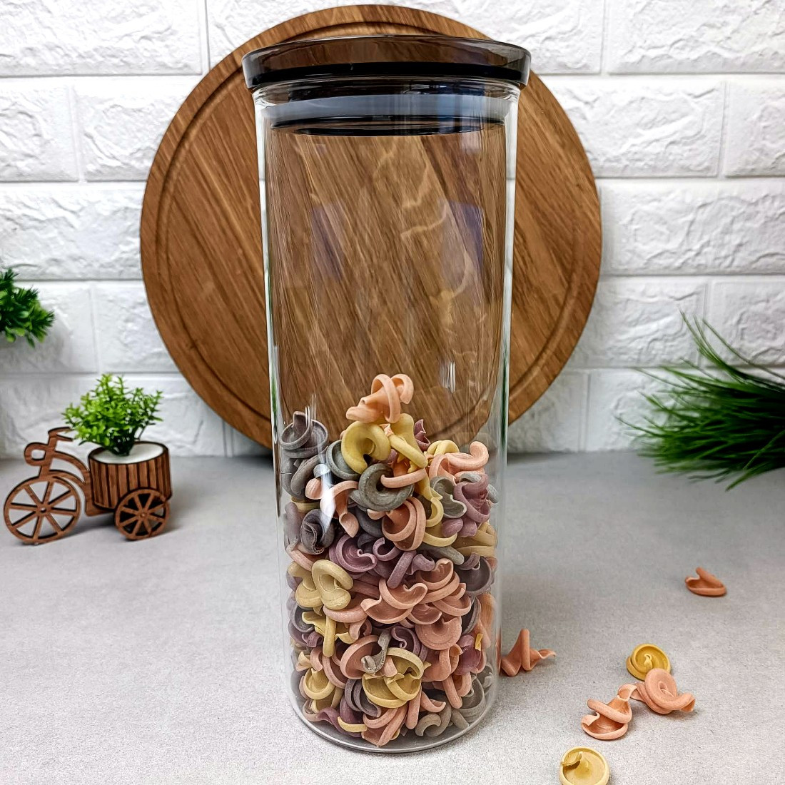 Висока скляна банка для зберігання із пластиковою кришкою 1600ml Ardesto