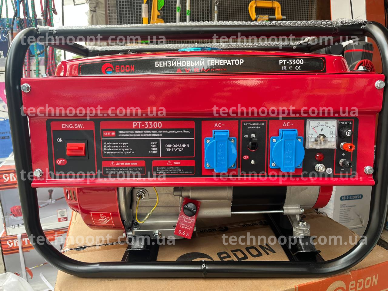 Генератор бензиновий 3.3КВ Edon PT-3300L | Електрогенератор | Мідна обмотка ротора