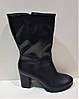 STTOPA демі зима. Висота 25 см. Розміри 36-43. Чоботи великих розмірів шкіряні. Каблук 8,5 см. 247-3643-85 Чорні, фото 2