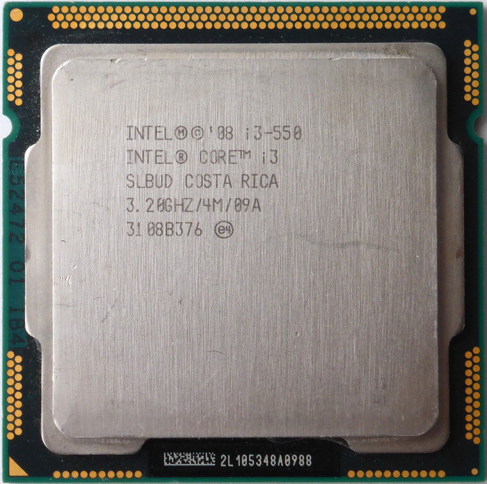 Процесор для ПК SOCKET 1156 - INTEL Cori3-550 : 2ЯДРА /4 Потоки* 3.2 GHz, 4M, 1333MHz ( BX80616I3550 )
