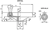 Маховики VRTP+IEL з обертовою ручкою D = 250 мм, dH7 = 20 мм, L = 49 мм, B = 32 мм, фото 2