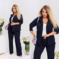 Жіночий брючний костюм двійка з костюмної тканини 42/44, 44/46, 48/50, 52/54, 56/58